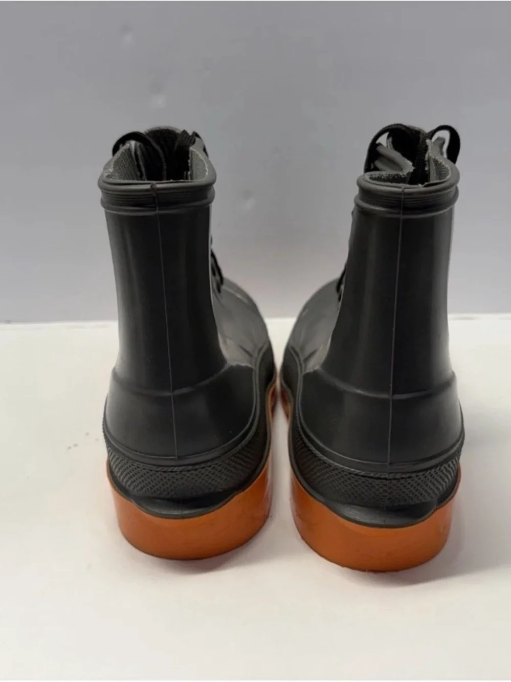 LaCrosse Vintage Rubber Steel Toe Work Safety Boots Orange Sole USA Size 7